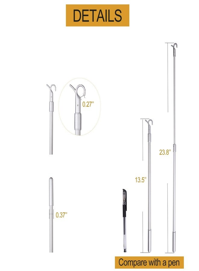 ZSTARR Tension Rod,Blinds Shads Push Pull Adjustable Rod for Cordless Window Blinds and Shades,Easy to Pull The Shades Down and Up 13.5''-23.8'' Silver - Image 4